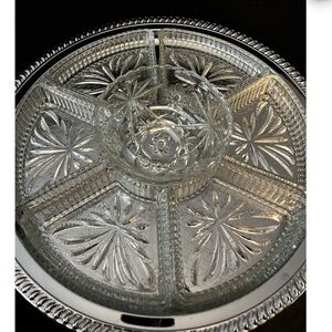Irvinware chromeware Revolving Lazy Susan serving tray